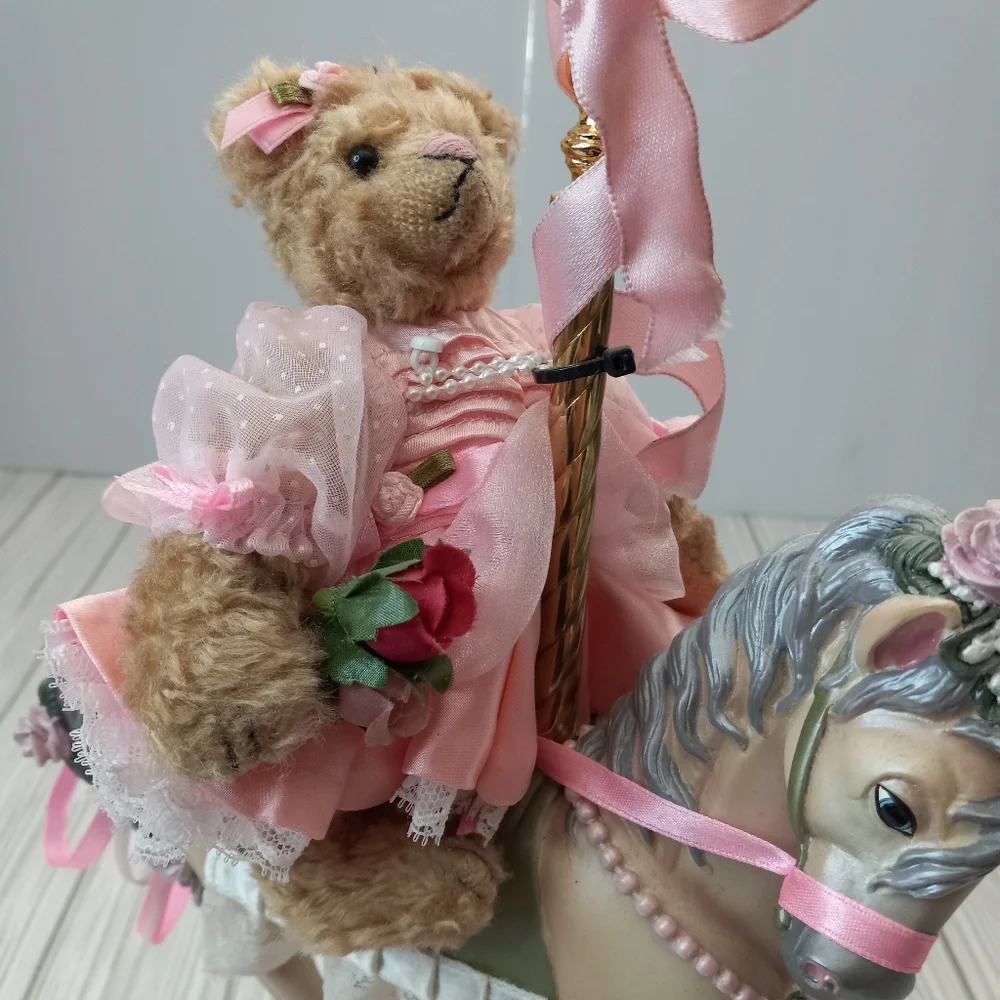 Ashton Drake Vintage 1997 Gallery Teddy Bears Coquette Carousel Horse